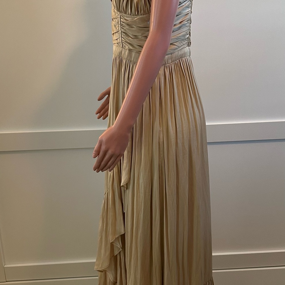 NWT Ramy Brook Beige Ruffled Maxi Dress - Picture 7 of 14